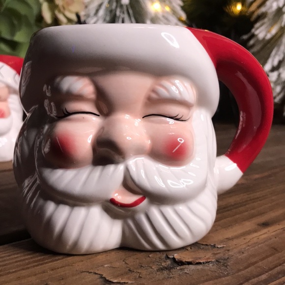 Pottery Barn Hand Painted Vintage Style Santa Claus Holiday Mugs 16oz - Set of 4 - Picture 13 of 16